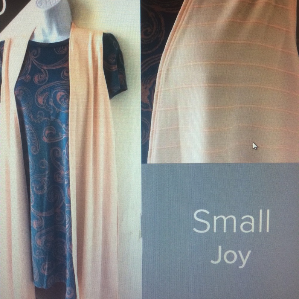 Small blush pink knit Lularoe Joy cardigan vest